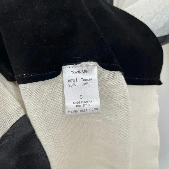 Townsen cream and faux leather light  shirt size small - Picture 4 of 6